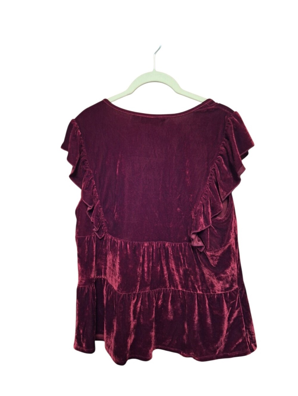 NY & Co Burgundy Velvet Bohemian Sleeveless Top Ladies Large NWT Festive Holiday - Picture 3 of 4